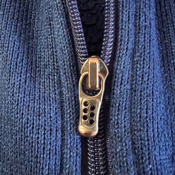 Patagonia Men's Navy Blue Woven Fleece Full Zipper Jacket Mock Neck Pockets Sz L - Picture 8 of 14
